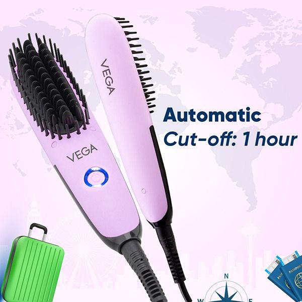 Vega Go Mini Hair Straightener Brush - VHSB-05