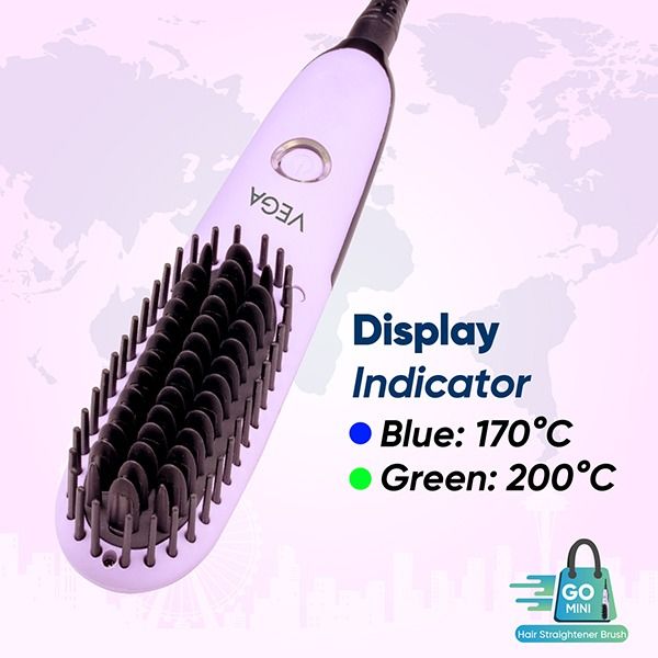 Vega Go Mini Hair Straightener Brush - VHSB-05