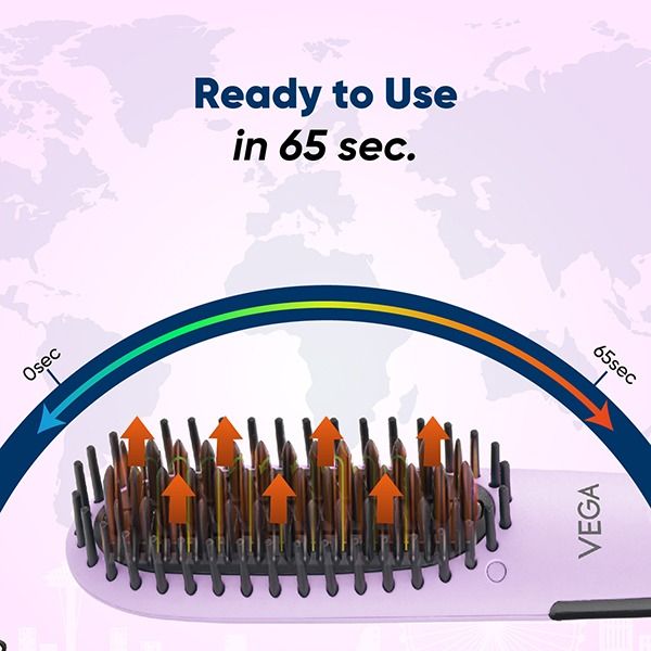Vega Go Mini Hair Straightener Brush - VHSB-05