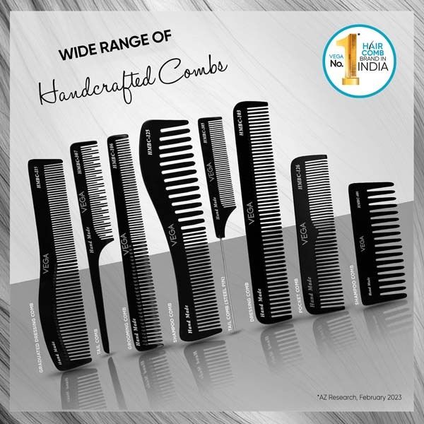Vega Handcrafted Black Combs (Set of 4 combs) - HMBCS-02