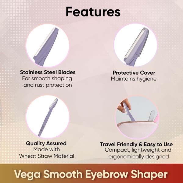 VEGA Smooth Eyebrow Shaper Set of 2 Tools-ESS-02