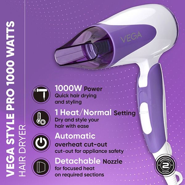 VEGA Style Pro 1000-1200 Watts Hair Dryer - VHDH-27