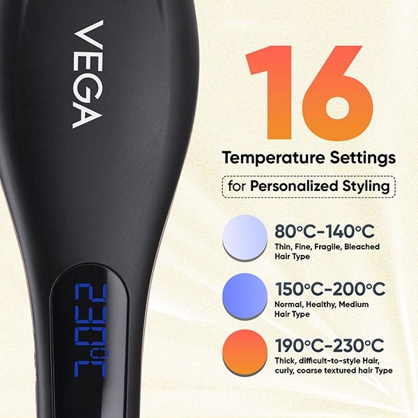 VEGA X-Star Hair Straightening Brush - VHSB-03