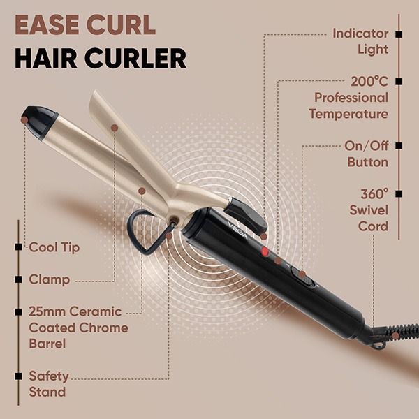 Ease Curl Hair Curler (25MM Barrel) - VHCH-02