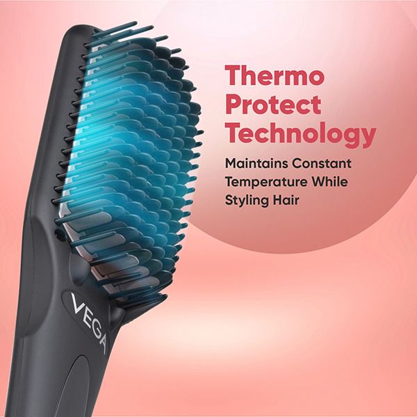 VEGA Black-Shine Hair Straightening Brush-VHSB-04