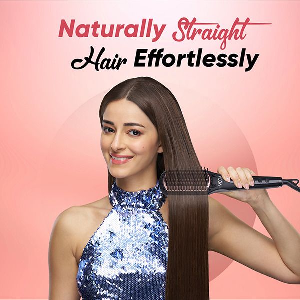 VEGA Black-Shine Hair Straightening Brush-VHSB-04
