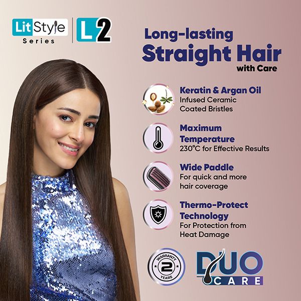 LitStyle L2 Hair Straightener Brush - VHSB-07