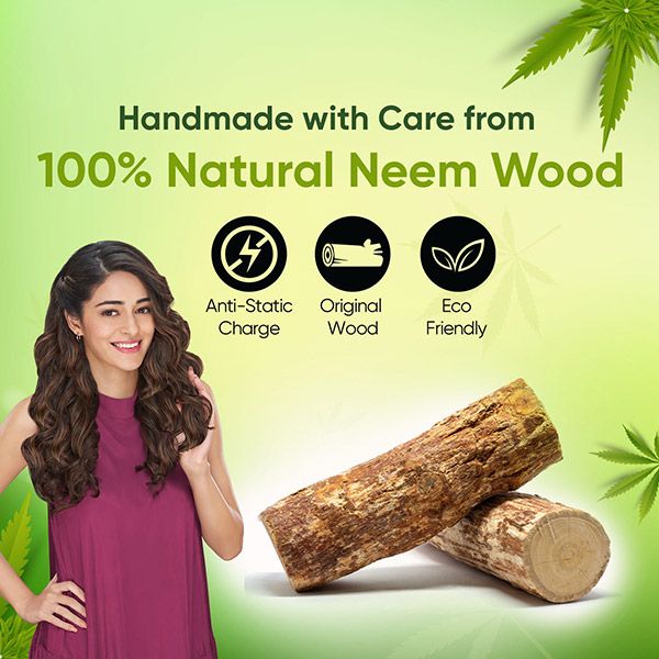 Vega Neem Wooden Comb Fine Toothed - WNC-04