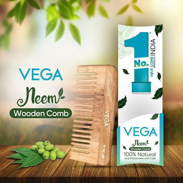 Vega Neem Wooden Comb Coarse Toothed - WNC-05